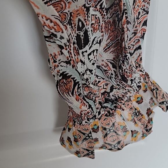 Anthropologie Womens Flounce Print Ruffle Blouse, L - Picture 6 of 8